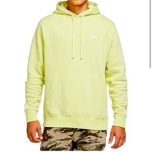 Nike Sportswear Club Fleece Tall Hoodie Sweatshirt in Limelight Yellow Green